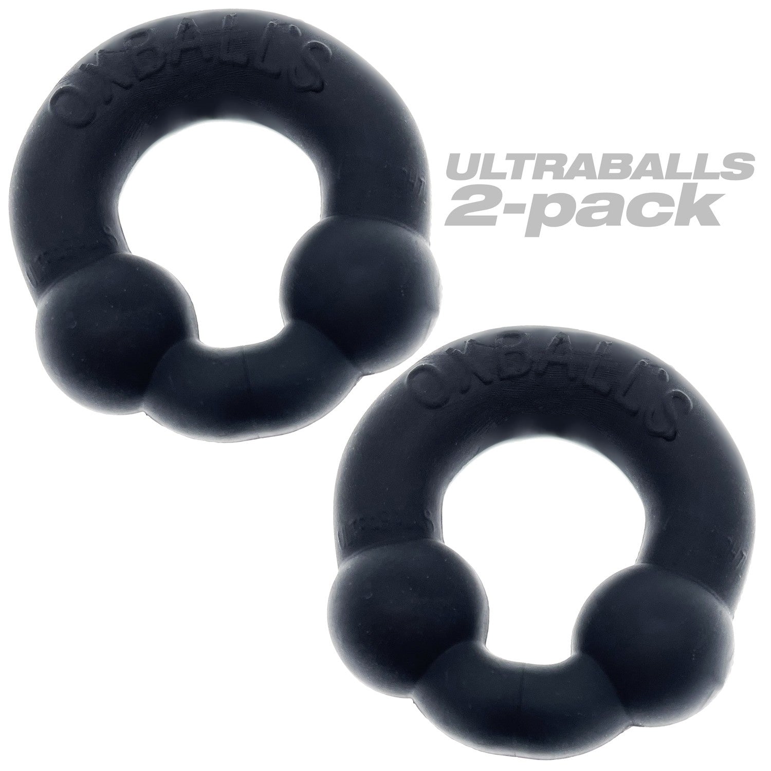 Ultraballs 2- Piece Cockring Set - Night Black OX-3010-NGT