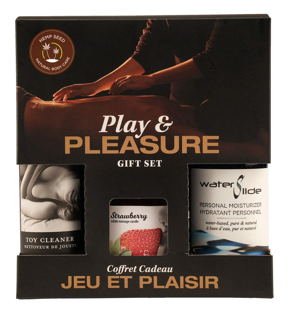 Hemp Seed by Night Play and Pleasure Gift Set - Strawberry EB-HSBN003