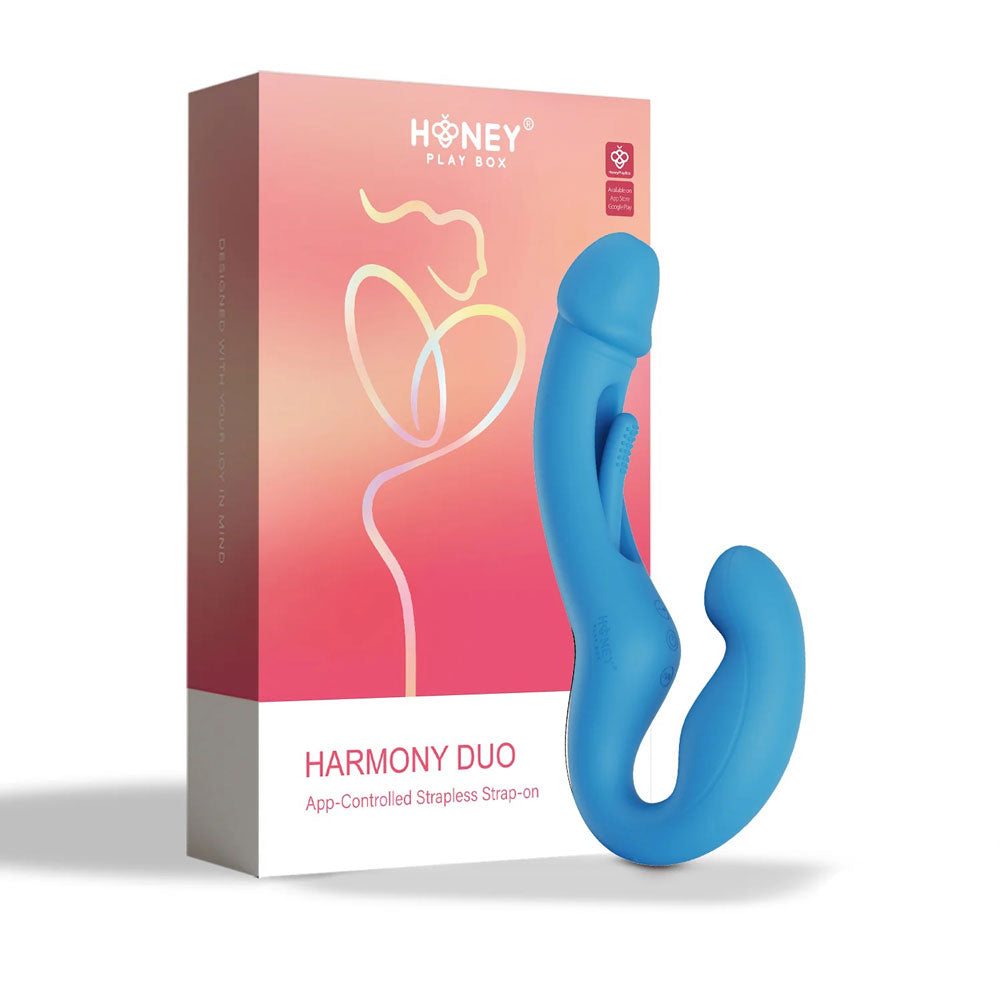 Harmony Duo App-Controlled Strapless Strap-on - Blue