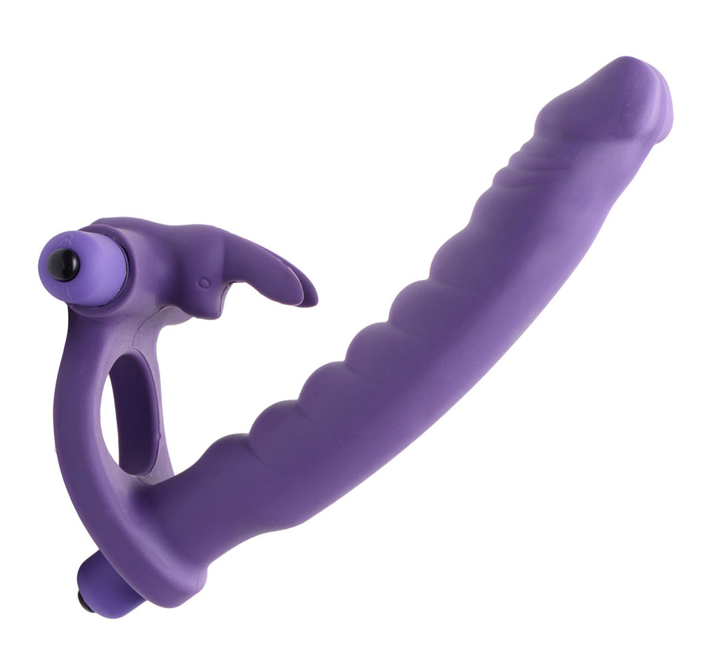 Double Delight Dual Insertion Vibrating  Rabbit Cock Ring FR-AD625