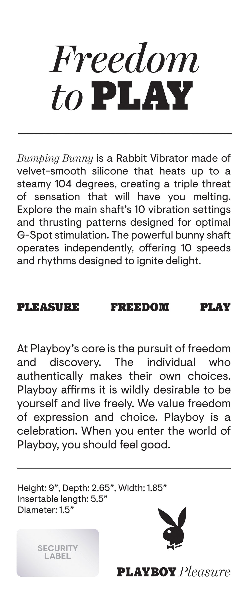 Playboy Pleasure - Bumping Bunny - Rabbit  Vibrator - Opal