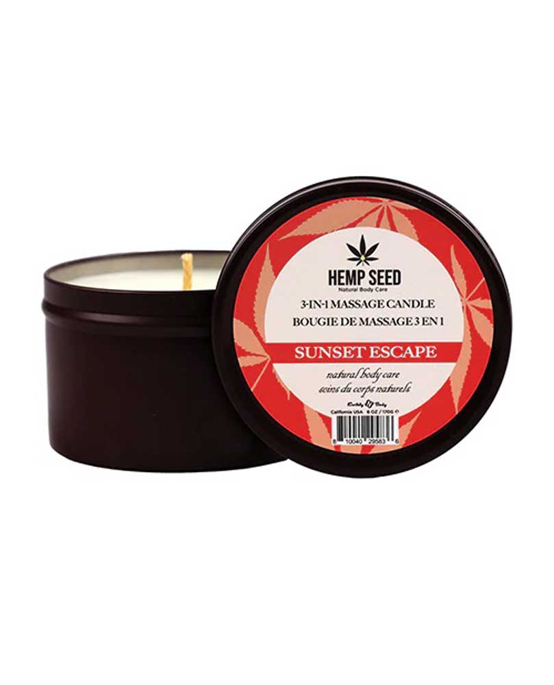 Hemp Seed 3-in-1 Massage Candle - Sunset Escape 6 Oz EB-HSCS023C