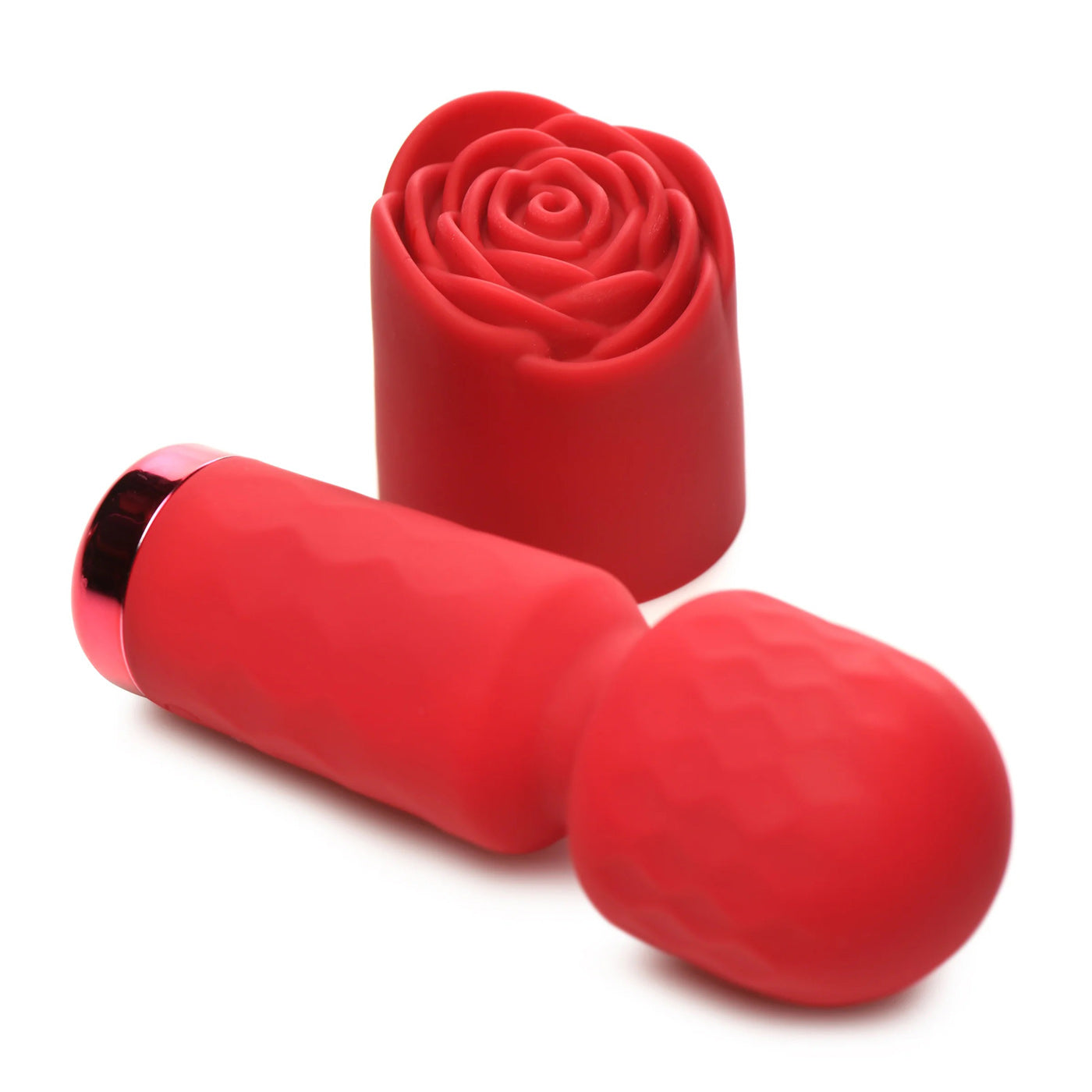 Pleasure Rose-Petite Mini Silicone Rose Wand - Red INM-AH339