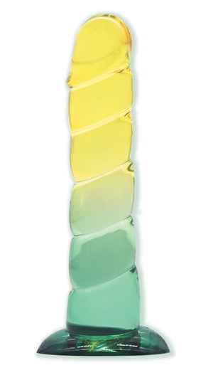 Shades, 7.5 Swirl Jelly Tpr Gradient Dong - Yellow and Mint IC1313