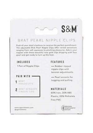 Brat Pearl Nipple Clips - Rose Gold
