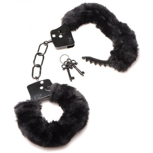 Cuffed in Fur Furry Handcuffs - Black