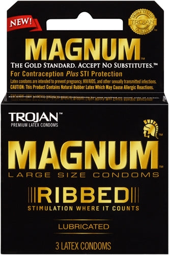 Trojan Magnum Ribbed - 3 Pack TJ64208