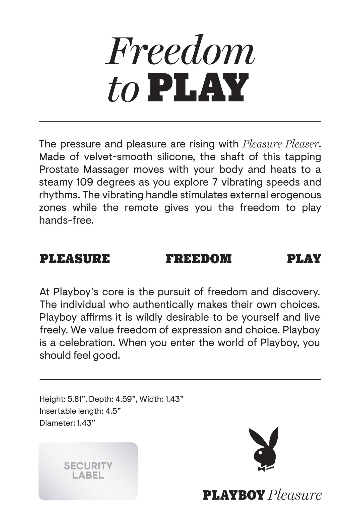 Playboy Pleasure - Pleasure Pleaser - Prostate Massager - Deep Ocean