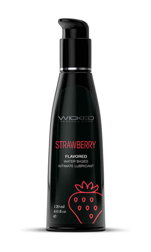 Aqua Strawberry Flavored Water Based Intimate Lubricant - 4 Fl. Oz. WS-90414