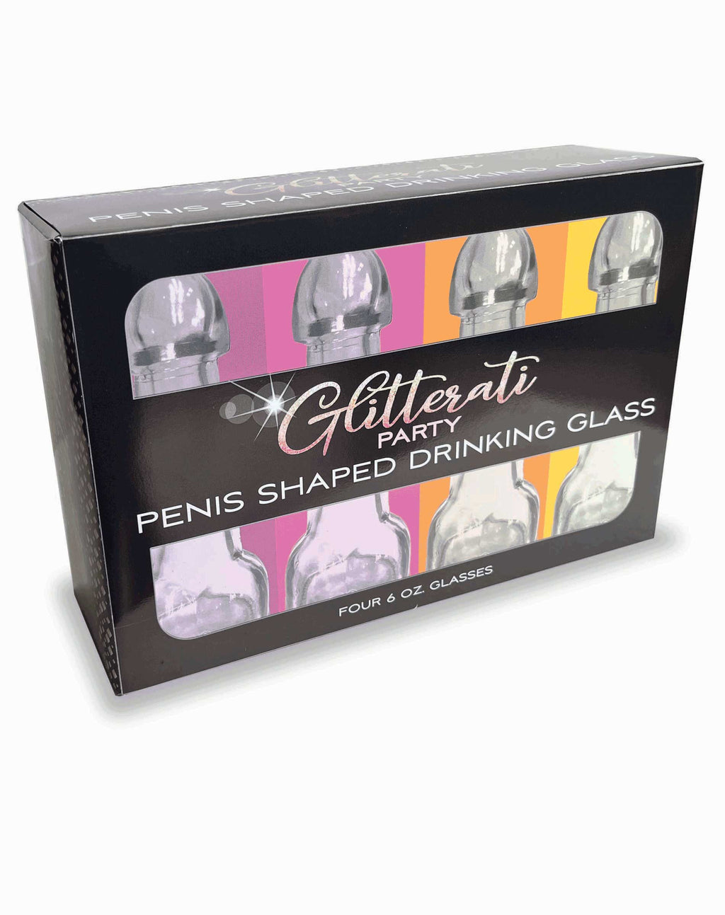 Glitterati Penis Drinking Glass Set of 4 - 6 Oz LG-CP1106