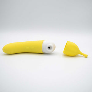 Banana Cream Air Pulse and G-Spot Vibrator -  Yellow LAK-9091