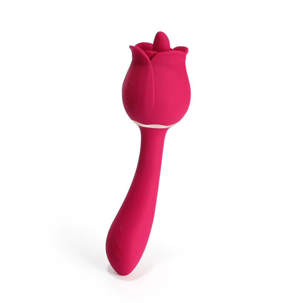 Rhea - the Rose Clit Licking Tongue Vibrator and G Spot Massager - Pink H-TE-07-528RE