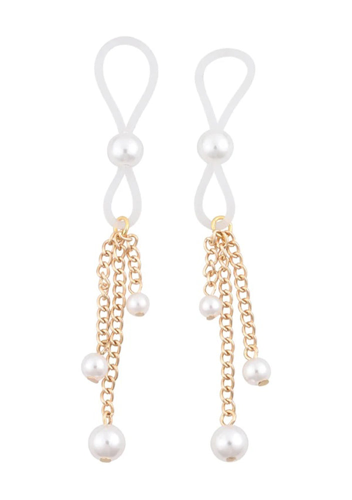 Pearl Nipple Ties - Gold/white SS09858